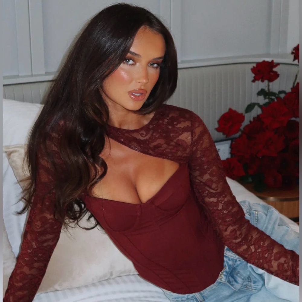 Boy's Cry Long Sleeve Bustier Wine